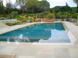 Burgundy Clair Pool Deck and Coping